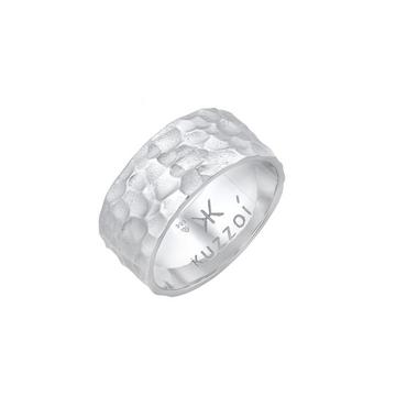Ring  Bandring Gehämmert Oxidiert 925 Silber