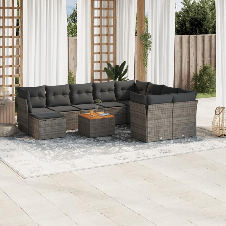 VidaXL set divano da giardino Polirattan  