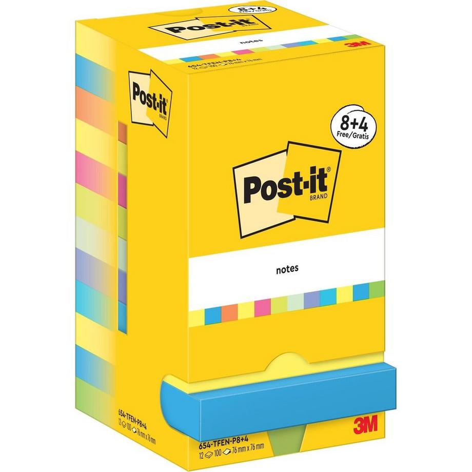 Notizzettel Super Sticky, 12 Blöcke