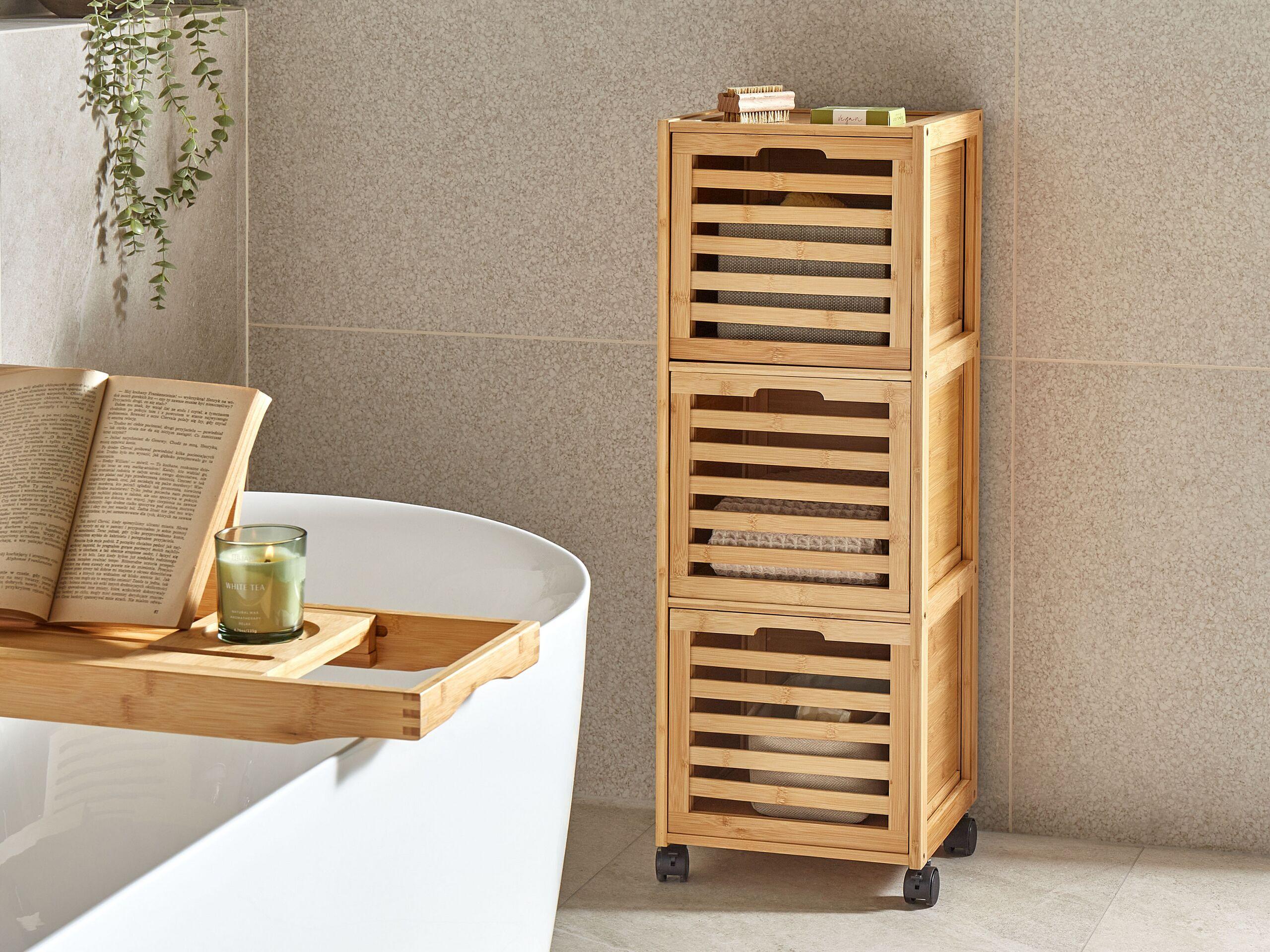Beliani Armadietto da bagno en Legno di bambù Boho SHAWNEE  