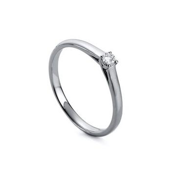 Solitär Ring 750/18K Weissgold Diamant 0.1ct.