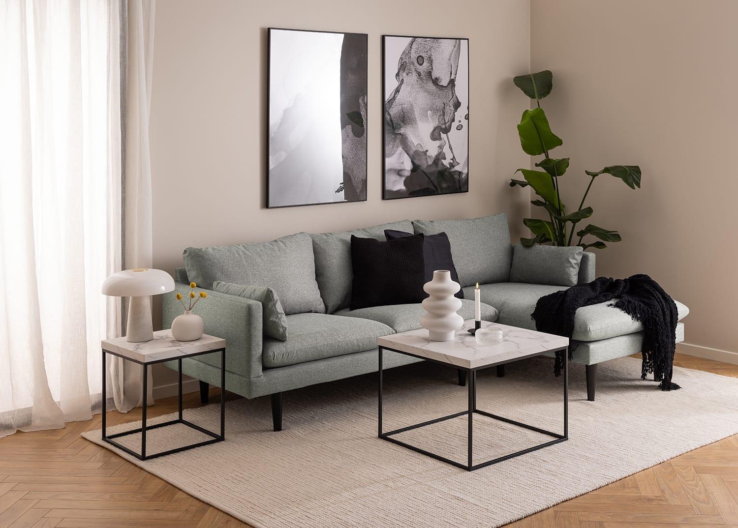 mutoni Couchtisch Brynlee weiss 40x40  