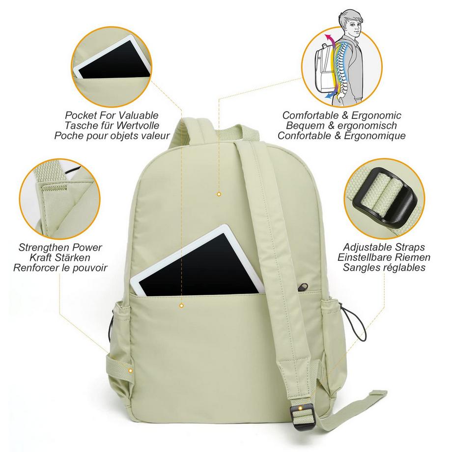 Only-bags.store Sac à dos scolaire adolescent avec compartiment pour ordinateur portable  
