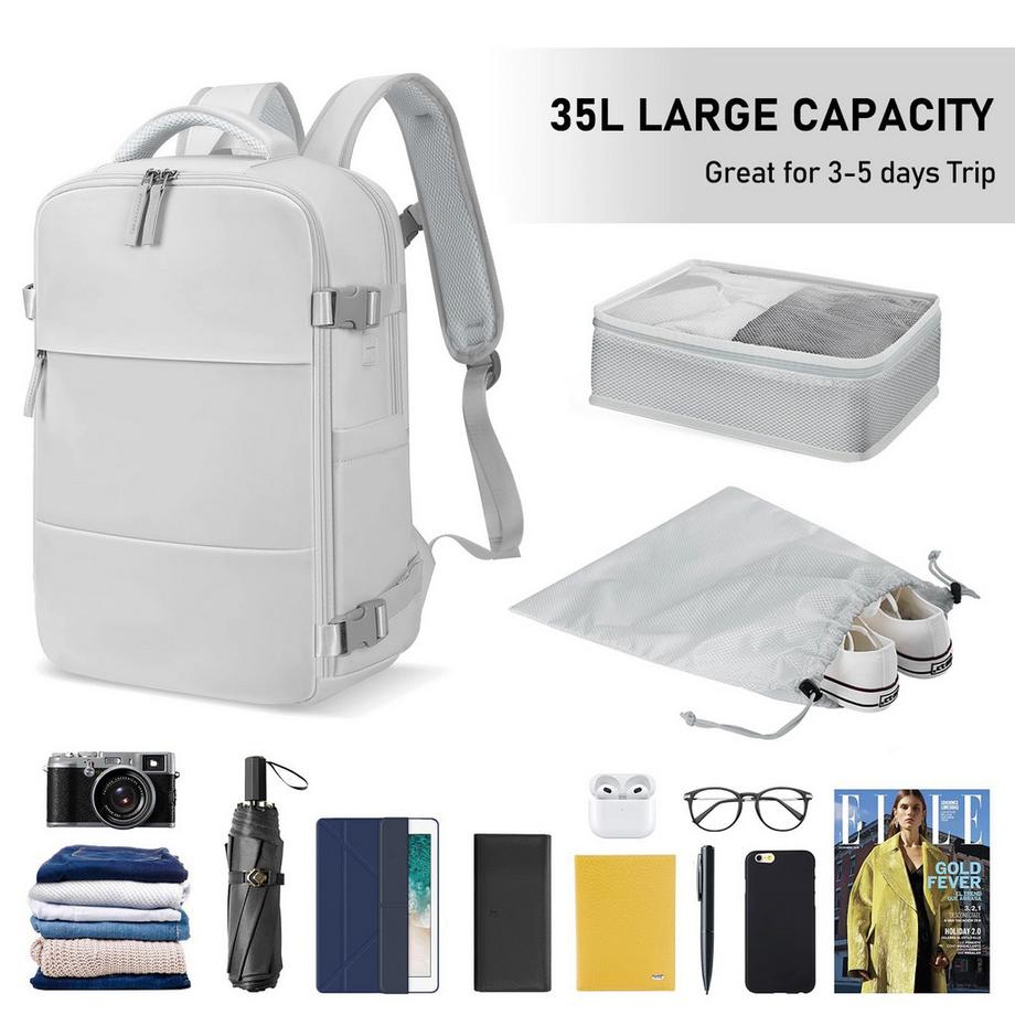 Only-bags.store  Travel backpack, laptop backpack for 15.6 inch laptop, 40L backpack with shoe bag&organizer, anti theft business work hand luggage backpack for business hiking travel 