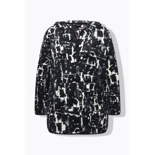 Ulla Popken Pullover lungo in pile teddy Stampa all-over  