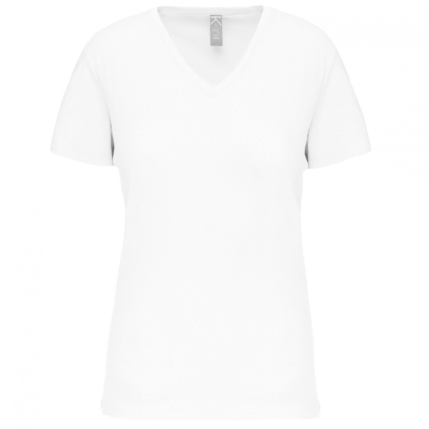 Kariban  t-shirt mit v-ausschnitt, damen bio150ic 