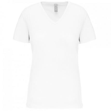 Kariban  t-shirt mit v-ausschnitt, damen bio150ic 