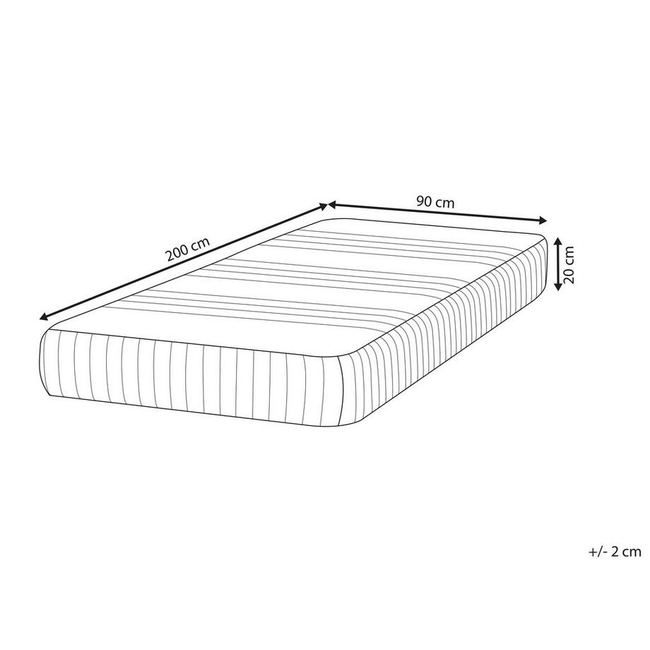 Beliani Matelas en mousse à mémoire de forme en gel en Mousse de polyuréthane  HAPPINESS  