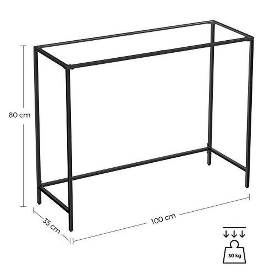 Pricenet  Moderner Konsolentisch ausem Metall und Glas, 100 x 35 x 80 cm 