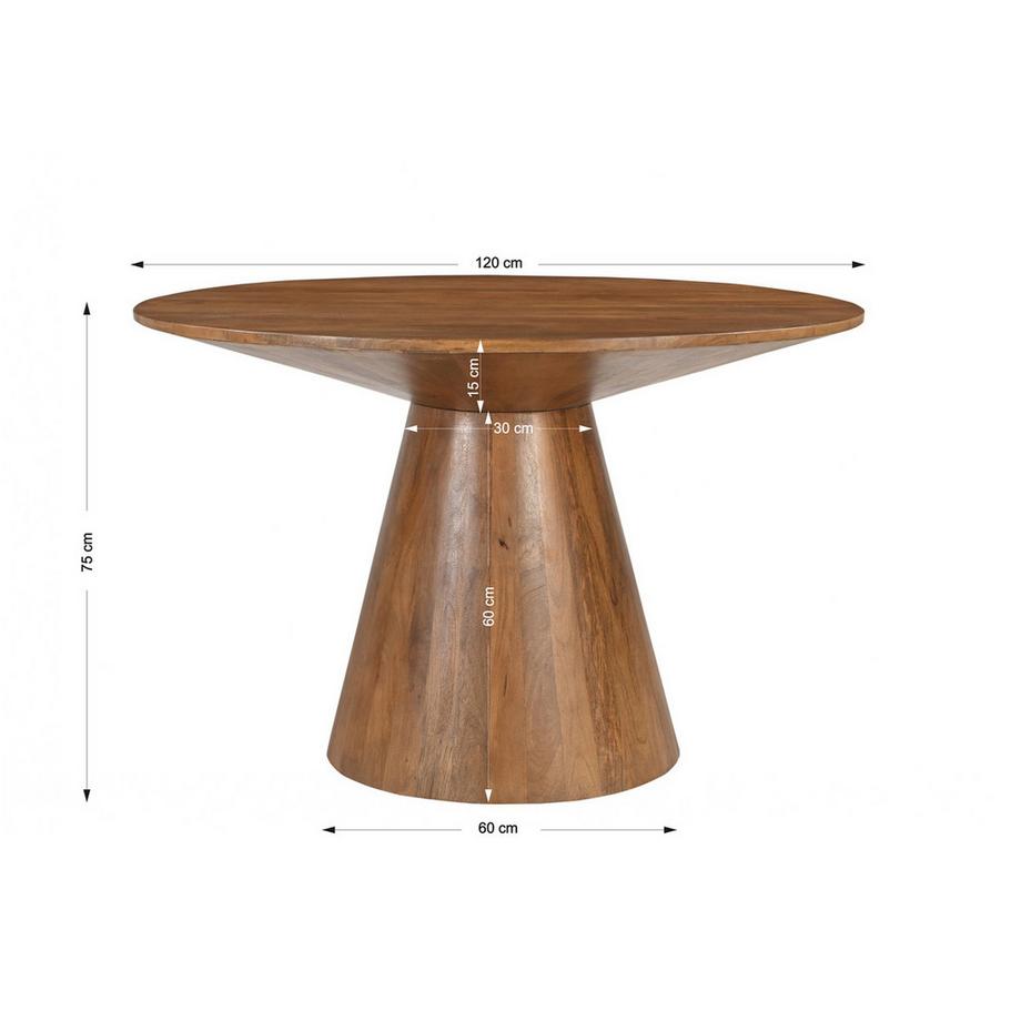 mutoni Table de salle à manger Luminia nature 120x120  