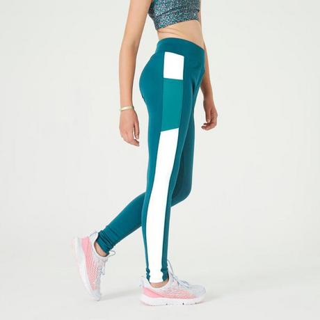 DOMYOS  Leggings atmungsaktiv Mädchen S500 grün 