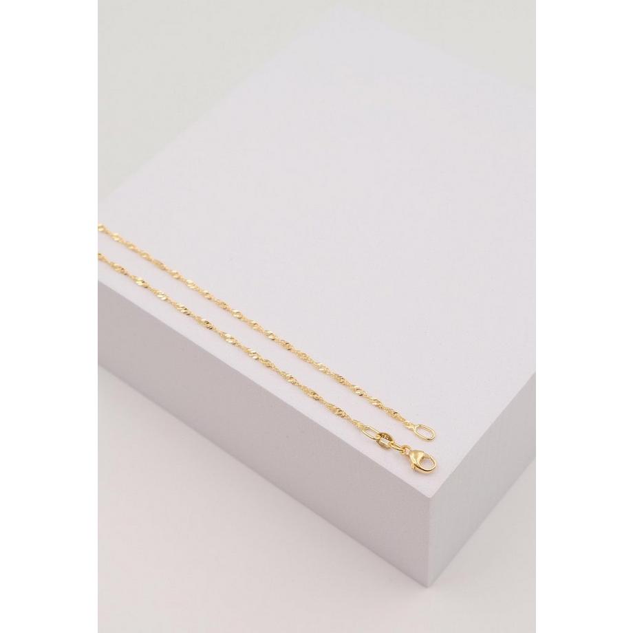 MUAU Schmuck  Collier Singapur Gelbgold 375, 1.5mm, 42cm 
