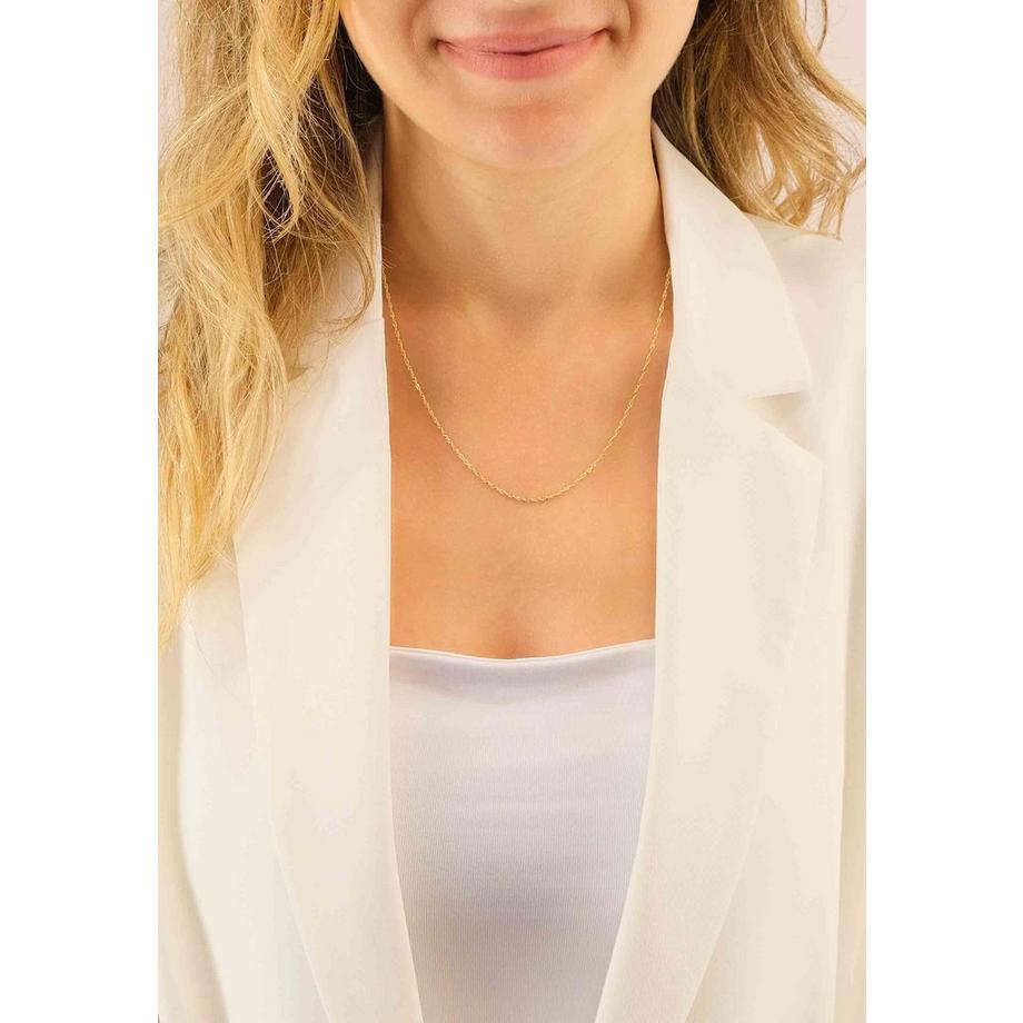 MUAU Schmuck  Collier Singapur Gelbgold 375, 1.5mm, 42cm 