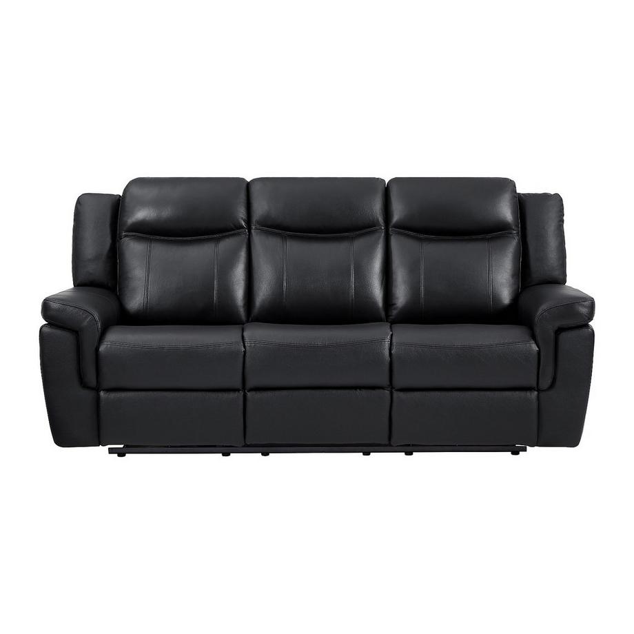 Vente-unique Couchgarnitur Leder mit elektrischer Relaxfunktion 3+1 - Schwarz - KENNETH  