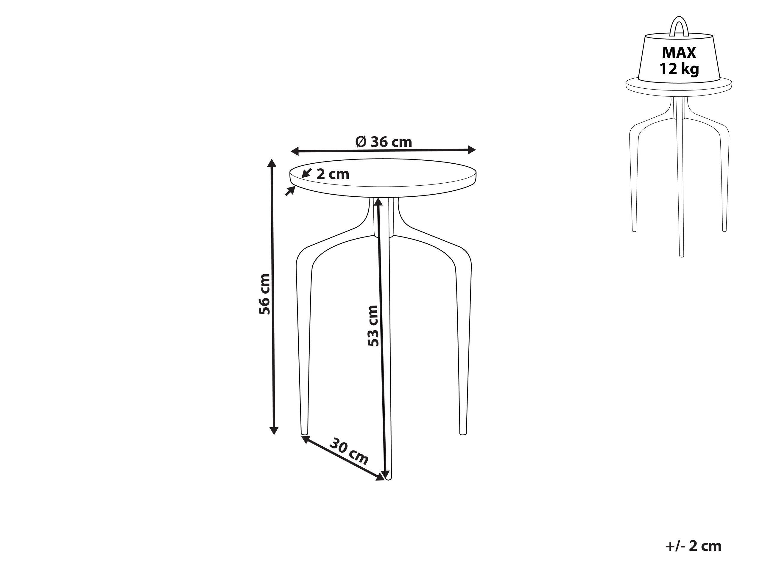 Beliani Table d'appoint en Marbre Moderne TIHOI  