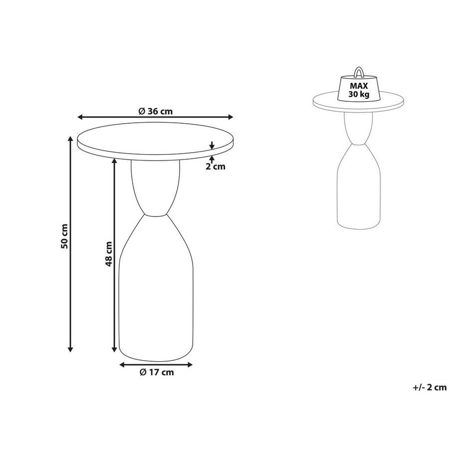 Beliani Table d'appoint en Manguier  WALLULA  
