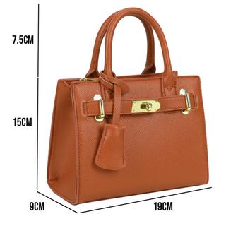 Gallantry Camélia Genarbtes Leder Handtasche  