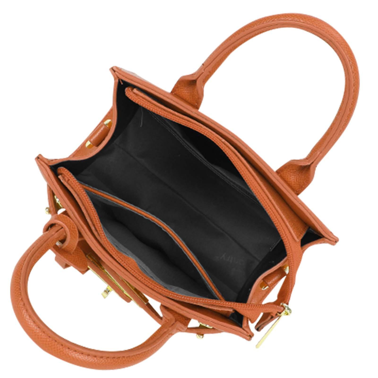 Gallantry Camélia Genarbtes Leder Handtasche  