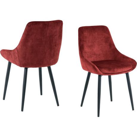 mutoni Chaise de salle à manger Jokra rouge (lot de 2)  