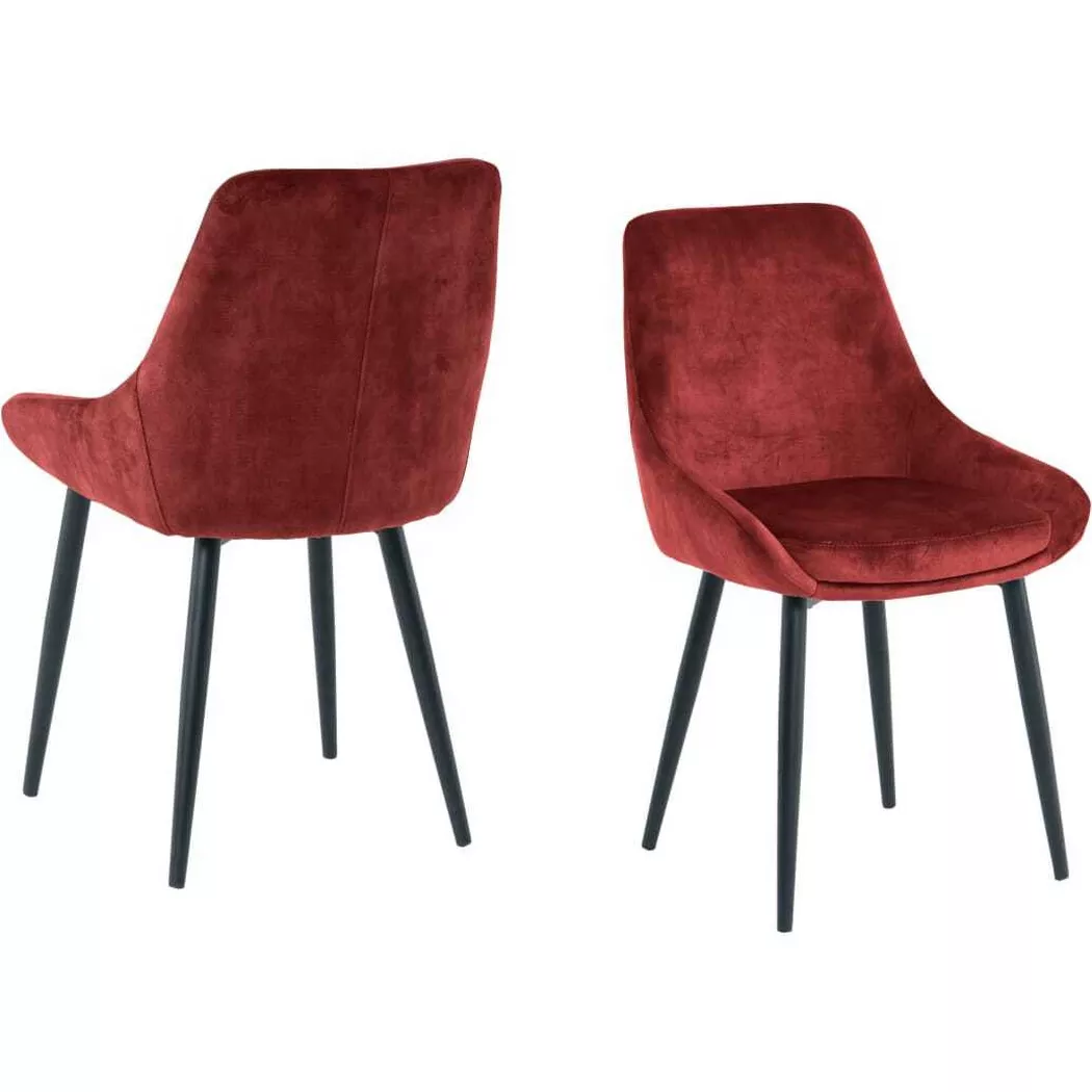 mutoni - Esszimmerstuhl Jokra (2er-Set), One Size, Rot Bunt