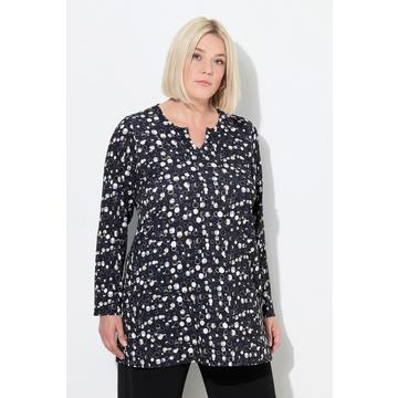 Maglia dal taglio lungo e svasato con scollo a tunica e maniche lunghe