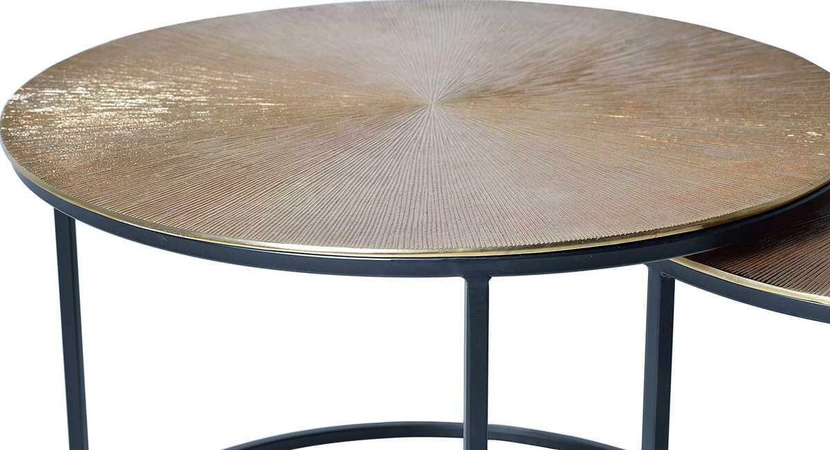 mutoni Table d&#039;appoint Erendira Bronze ronde (lot de 2)  