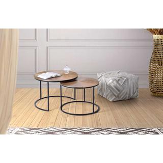 mutoni Table d&#039;appoint Erendira Bronze ronde (lot de 2)  