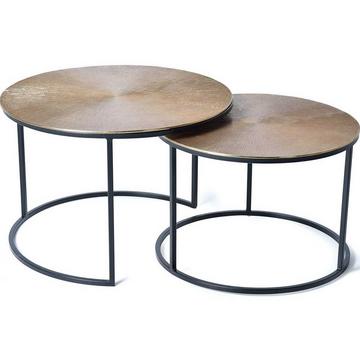 Table d&#039;appoint Erendira Bronze ronde (lot de 2)