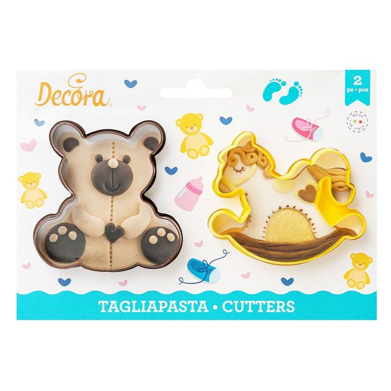 Decora Cookie Cutter Teddy e cavallo a dondolo 2-Piece  