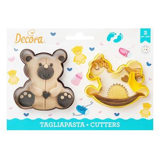 Decora Cookie Cutter Teddy e cavallo a dondolo 2-Piece  