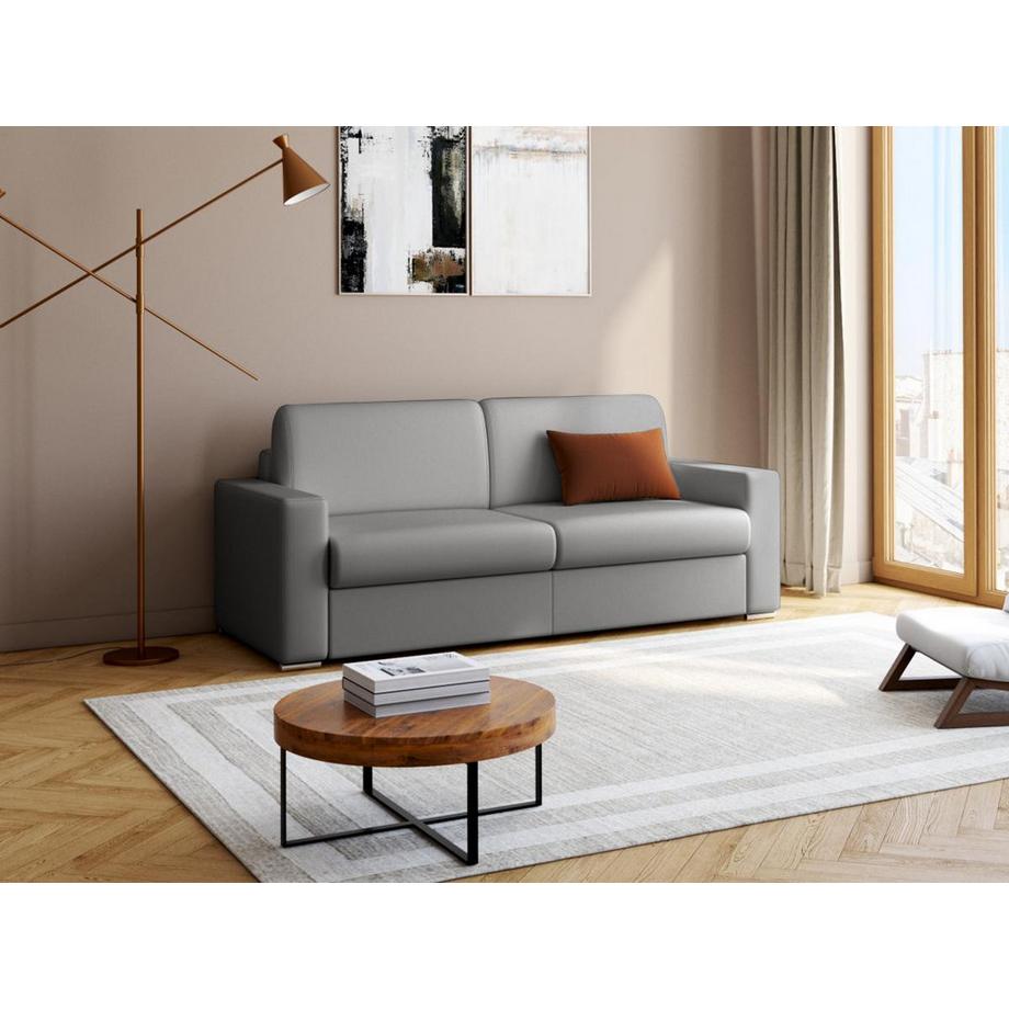 LINEA SOFA Canapé 4 places conible express en simili CALITO Couchage lattes largesMatelas  