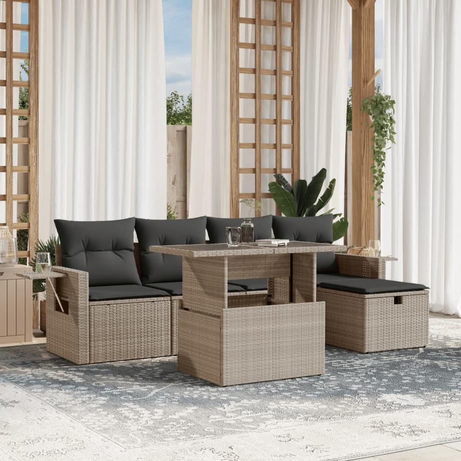 VidaXL set divano da giardino Polirattan  