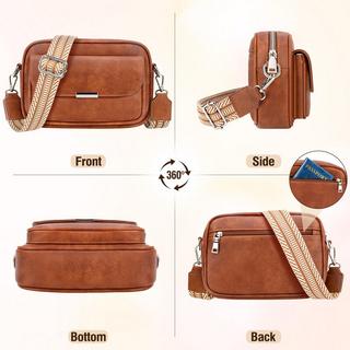 Only-bags.store Crossbody Tasche Leder Umhängetasche Medium mit breitem Riemen Verstellbar mit Fransen  