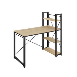 MST Scrivania per computer con ripiani, gambe regolabili, rovere Sonoma  