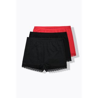 Ulla Popken  Pantys, 3er-Pack, Spitze, Punkte 