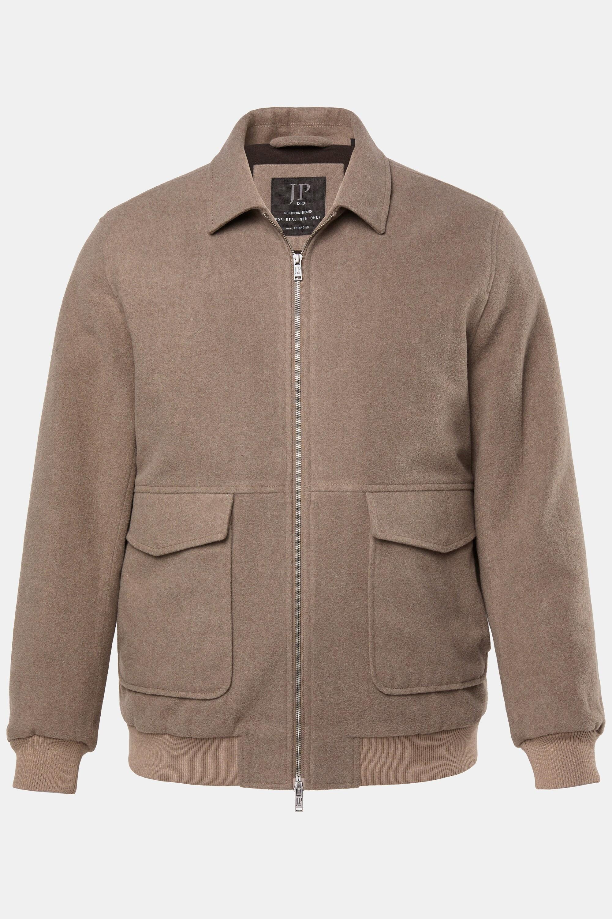 JP1880 Wollmix Blouson Jacke mit Reissverschluss und aufgesetzten Taschen  