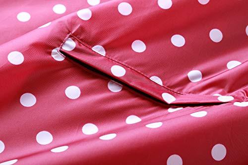 Alopini Poncho antipioggia elegante impermeabile a pois con cappuccio e cerniera  