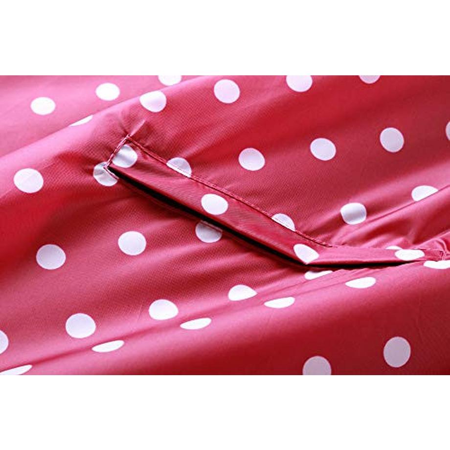 Alopini Poncho Antipioggia Elegante Impermeabile a Pois con Cappuccio Cerniera  