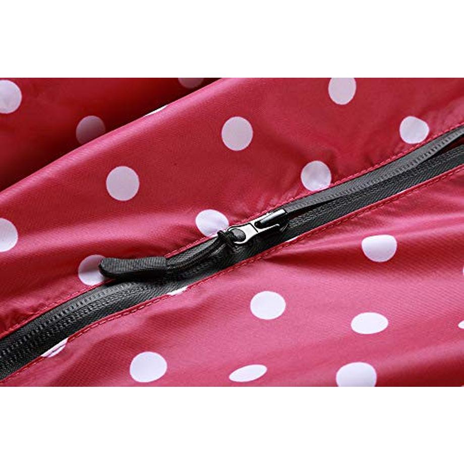 Alopini Poncho Antipioggia Elegante Impermeabile a Pois con Cappuccio Cerniera  