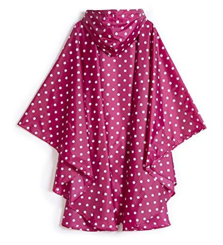 Alopini Poncho antipioggia elegante impermeabile a pois con cappuccio e cerniera  