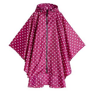 Alopini Poncho antipioggia elegante impermeabile a pois con cappuccio e cerniera  