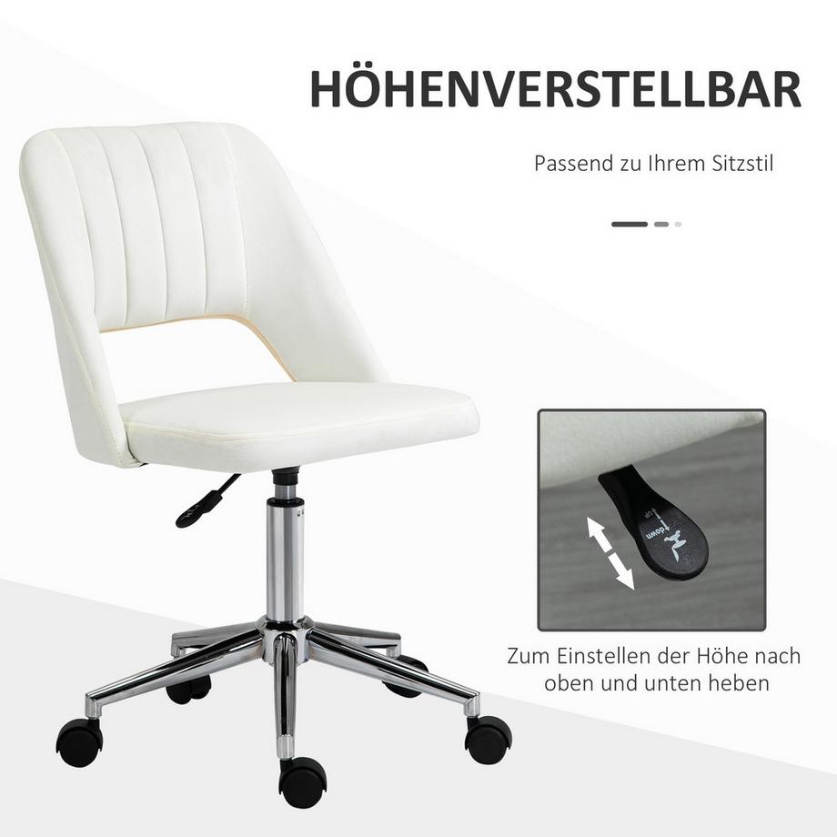 Northio  Drehstuhl Wohnzimmer, Bürostuhl klein, höhenverstellbar Schreibtischstuhl, Beige 