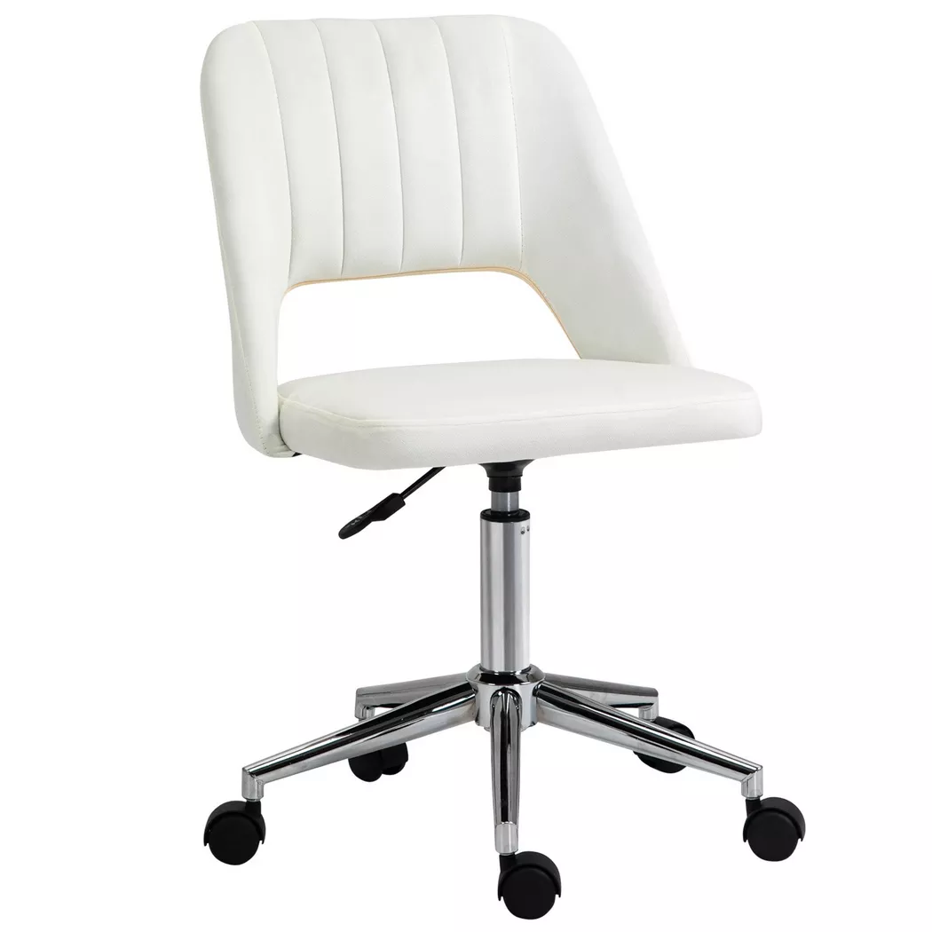 Northio – Drehstuhl Wohnzimmer, Bürostuhl klein, höhenverstellbar Schreibtischstuhl, Beige