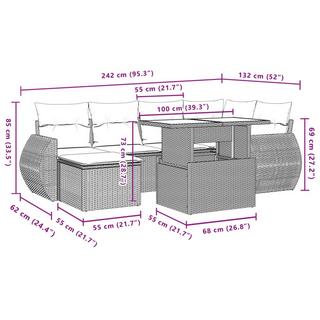 VidaXL Ensemble de canapés de jardin rotin synthétique  