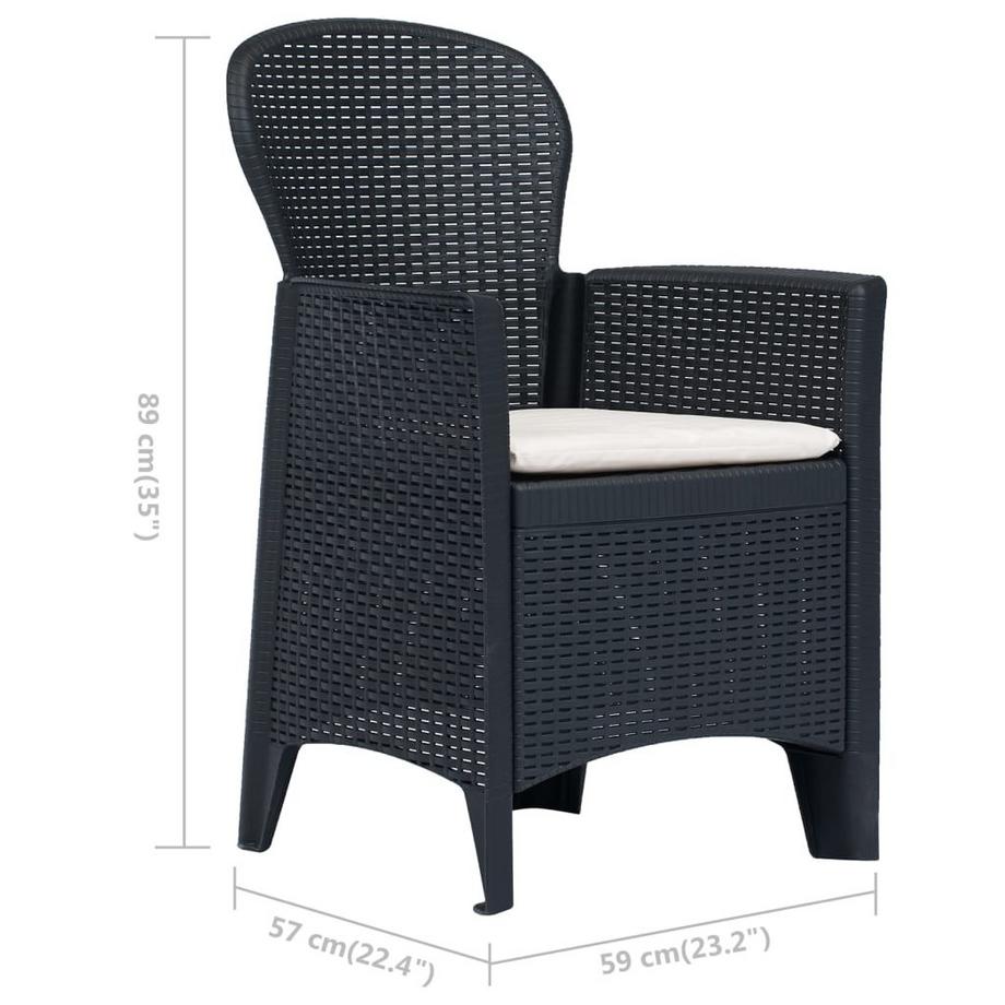 VidaXL set pranzo esterni Plastica  