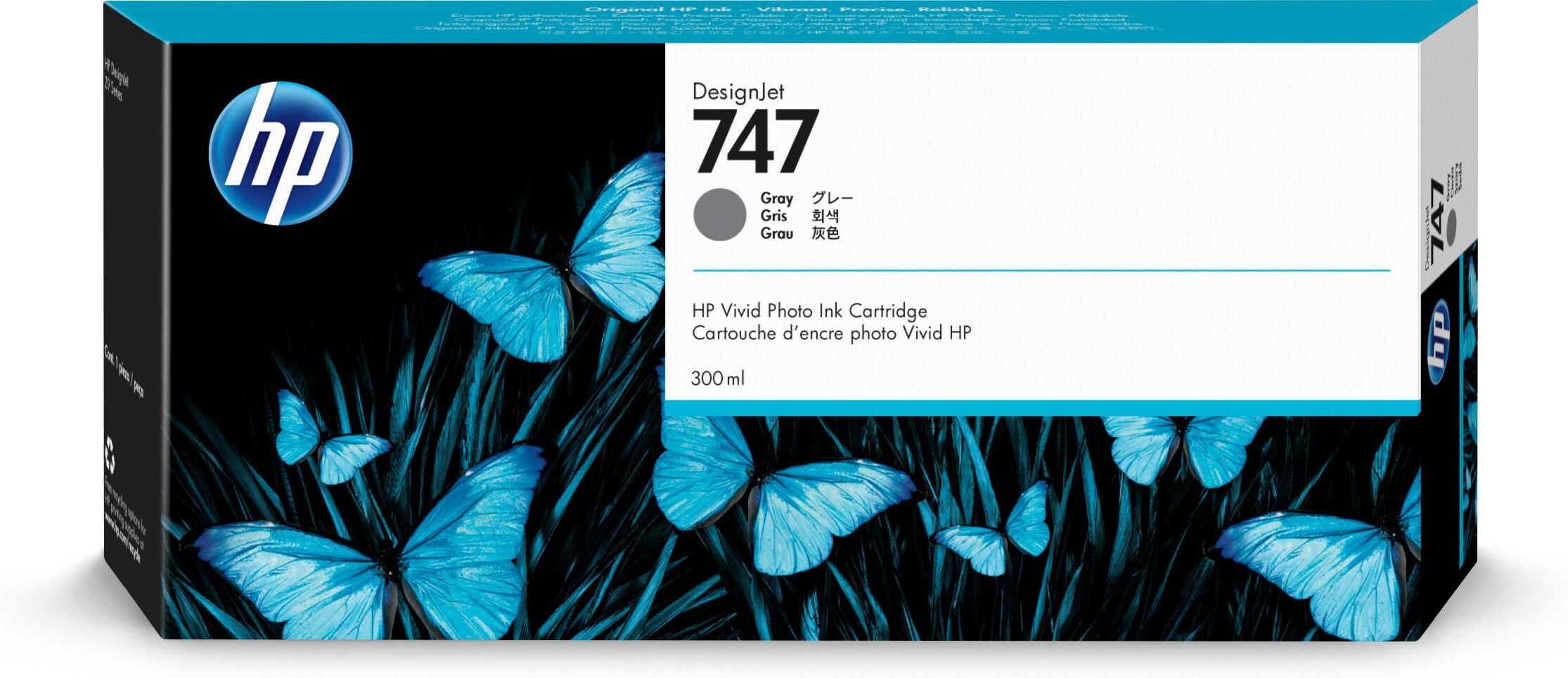 Hewlett-Packard  HP Tintenpatrone 747 gray P2V86A DesignJet Z9+ 300ml 