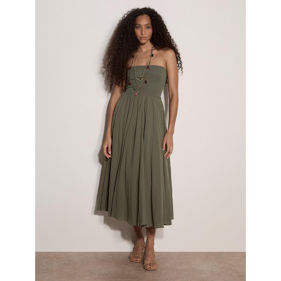 APRICOT Jupe Midi Coton Ceinture Jersey  