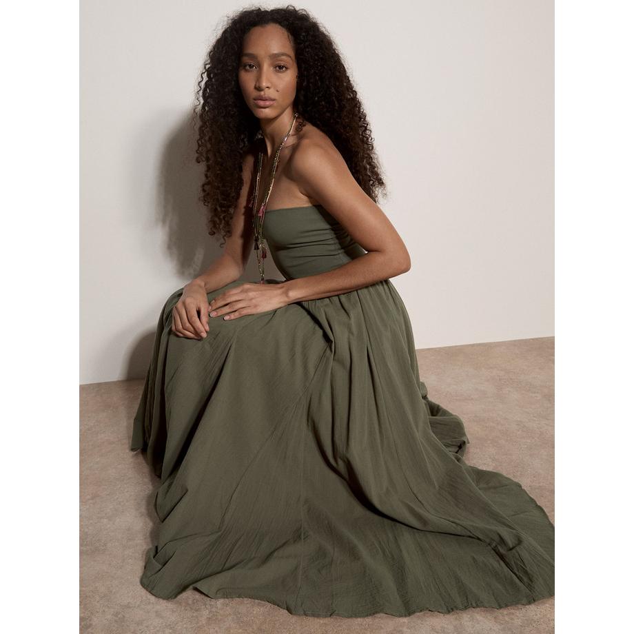 APRICOT Jupe Midi Coton Ceinture Jersey  