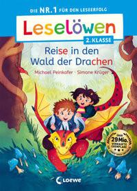 Leselöwen 2. Klasse - Reise in den Wald der Drachen Peinkofer, Michael; Loewe Erstlesebücher (Hrsg.); Krüger, Simone (Illustrationen) Copertina rigida 