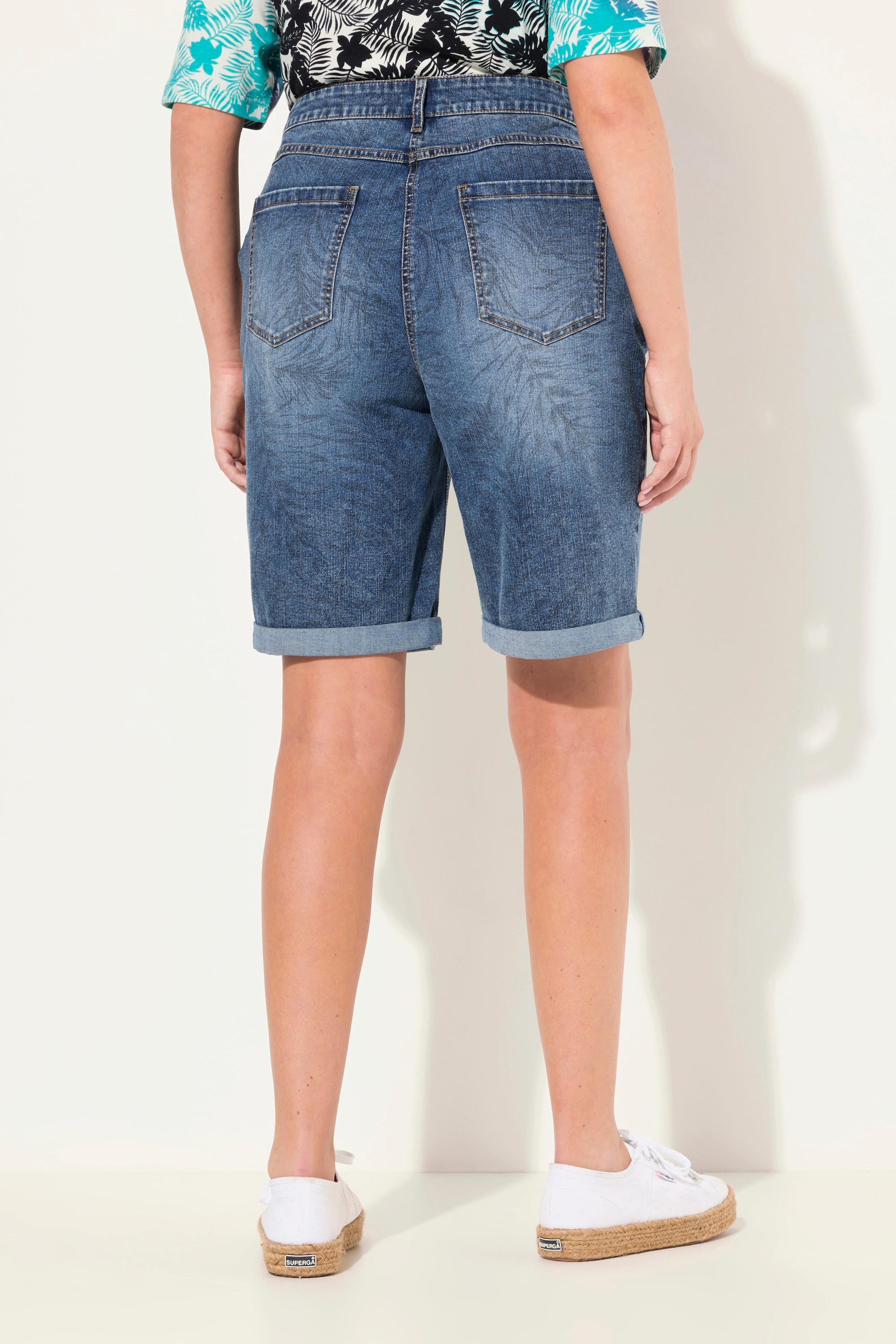 Ulla Popken Mandy Motif Palmiers Jambe Large Capri  